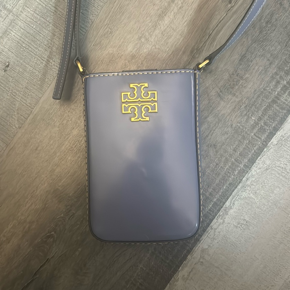 ￼ Tory Burch Britten Smooth Phone Crossbody in Dark Lotus,  NWOT $328 Value